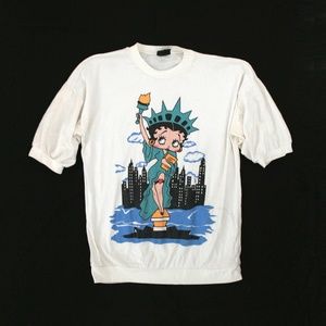 Vintage Betty Boop T - Shirt Statue of Liberty